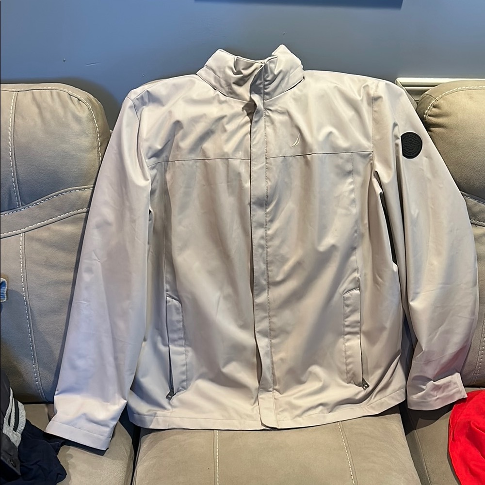 Nautica White Windbreaker Modern Performance Jacket